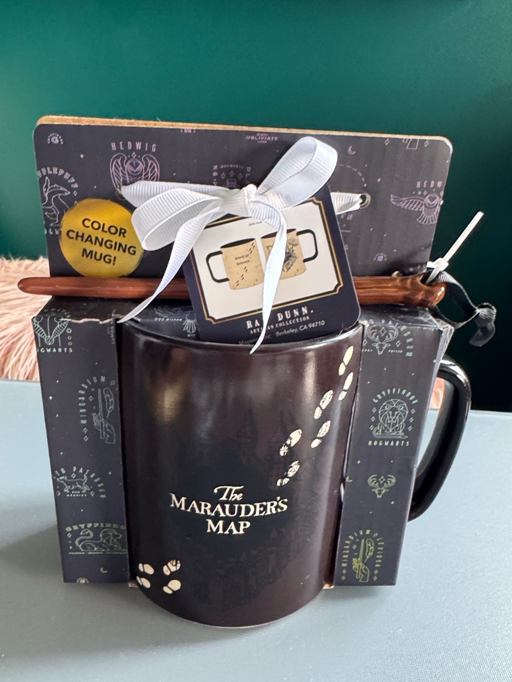 Rae Dunn Marauders Map Color Changing Mug with Wand Stir Stick